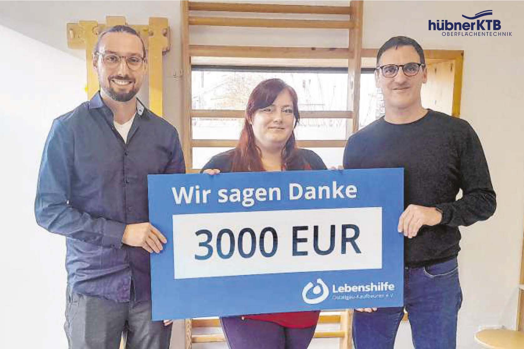 Hübner-KTB Oberflächentechnik donates 3000 euros